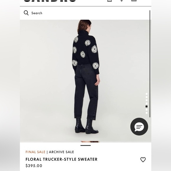 Sandro Floral Trucker-Style Sweater - Picture 8 of 9